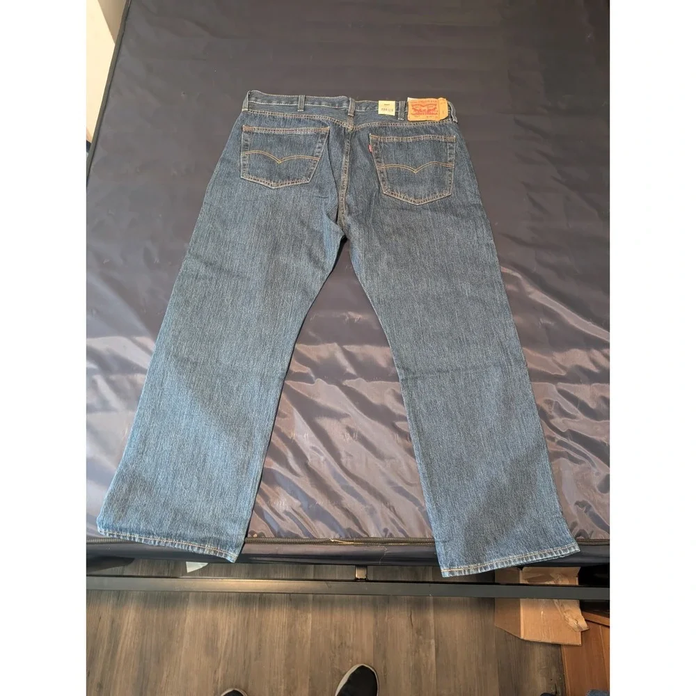 Levis Mens 501 Original Jeans Straight Leg Regular Fit Blue Denim 40x30 NWT